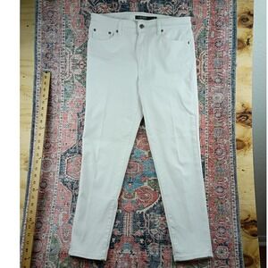 Lauren Ralph Lauren Premier Skinny Crop Jeans Women 6 30X27 White Stretch Denim